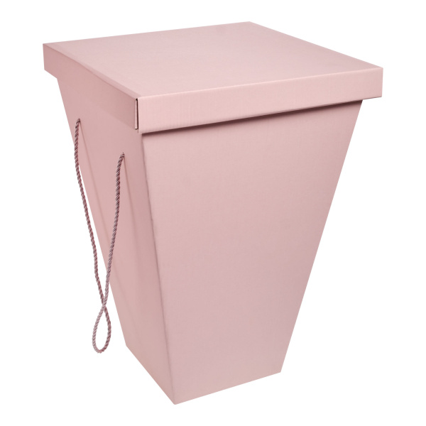 Коробка для цветов с крышкой 16х30х43cm, 10шт/уп, цв.светло-розовый