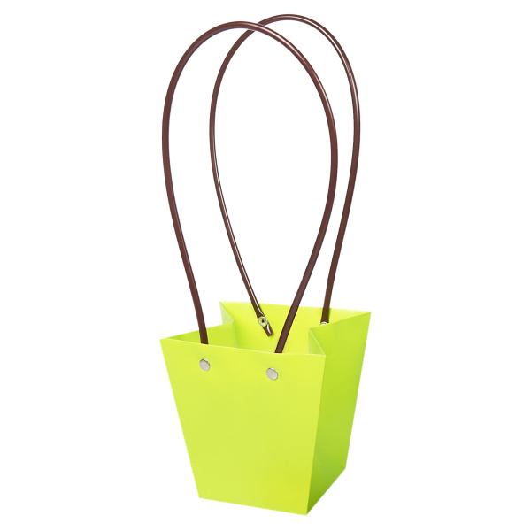 Сумка-трапеция с пластиковыми ручками 12*8*12cm, цв. лайм