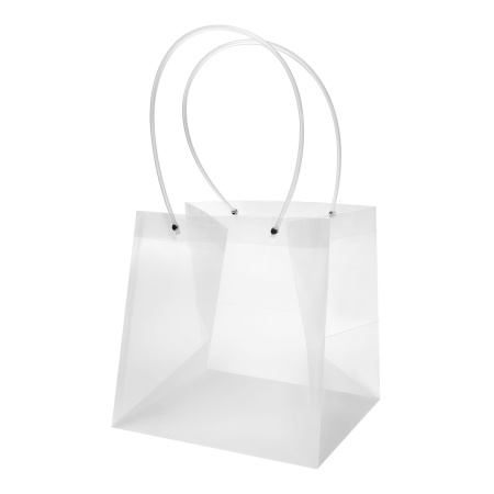 Прозрачная сумка с белыми ручками 29x15x42,5см, 10шт/уп.