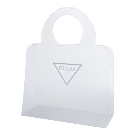 Сумка-Переноска "Prada" 30x12x25cm ручка 12cm, 800мкр, прозрачная