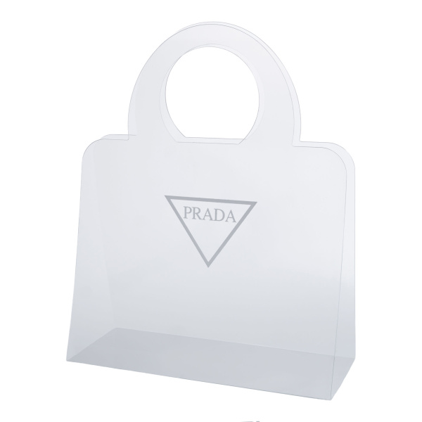 Сумка-Переноска "Prada" 30x12x25cm ручка 12cm, 800мкр, прозрачная