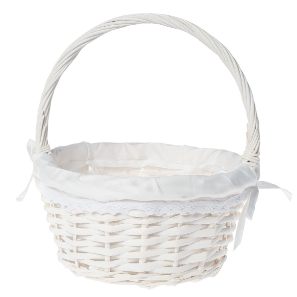 Корзина плетеная (ива): 22х22х12х27см, цв. белый