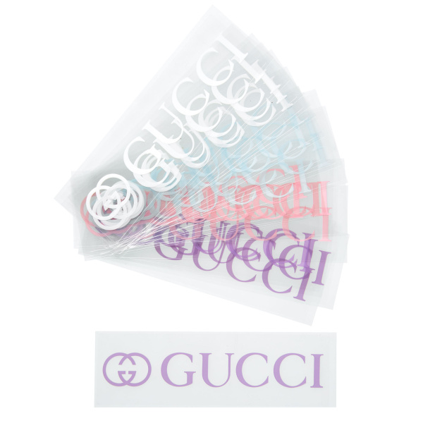 Набор стикеров 140х40мм. Гучи (20шт.)