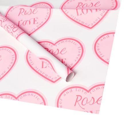 Набор матовой плёнки "Rose Love" 65 микрон, 20 листов, 58cm*58cm, цв. св. розовый на белом