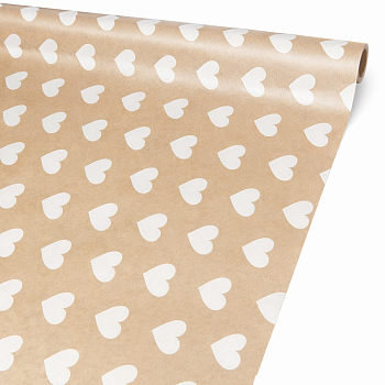 Бумага Крафт "Белые Сердца" 40г/м2 0,6x10м 