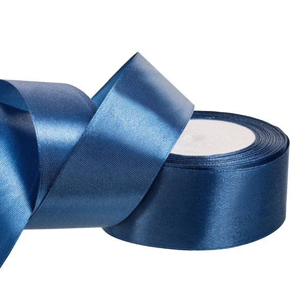 Лента атласная, 38mmx25yards, цв. тёмно-синий