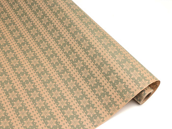 Бумага Крафт "Скандинавские снежинки" 70г/м2 0,6x10м, хакки