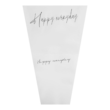 Крафт пакет-конус для цветов "Happy" 28cm x 13cm x 44cm, 20шт/уп, цв. белый