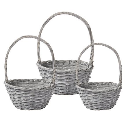 Набор корзин плетеных (ива), D30хН14/38см, D26хН12/33см, D22хН10/28см, (3шт)